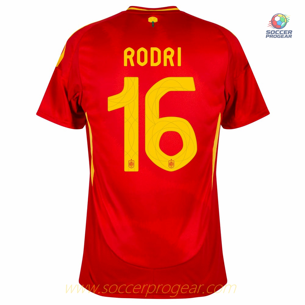 Spain Home Football Jersey 2024-25 Edition Rodri