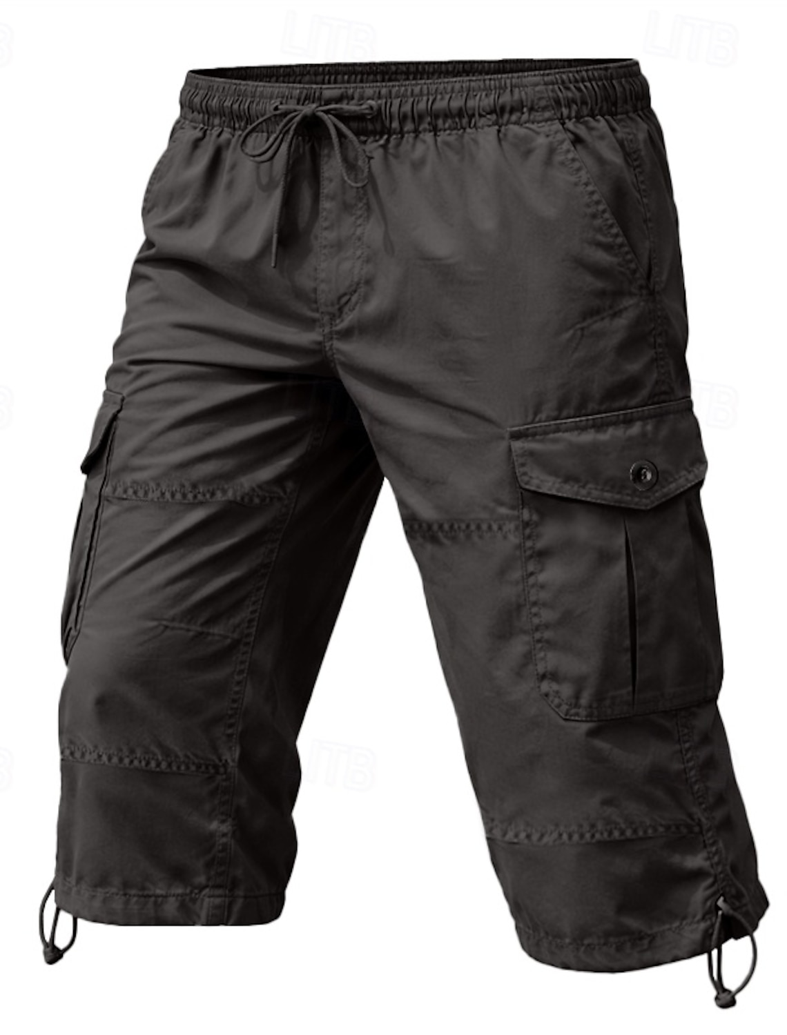 Men's Tactical Cargo Cargo Shorts Shorts Casual Shorts Pocket Elastic Waist Plain Comfort Calf-Length Casual Outdoor Streetwear Fashion Streetwear Black Yellow Inelastic