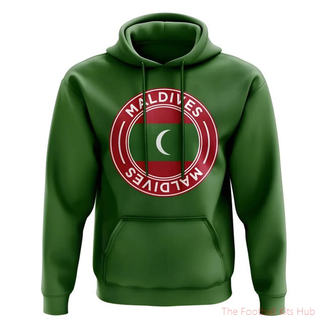 Men Maldives Football Badge Hoodie (Green)