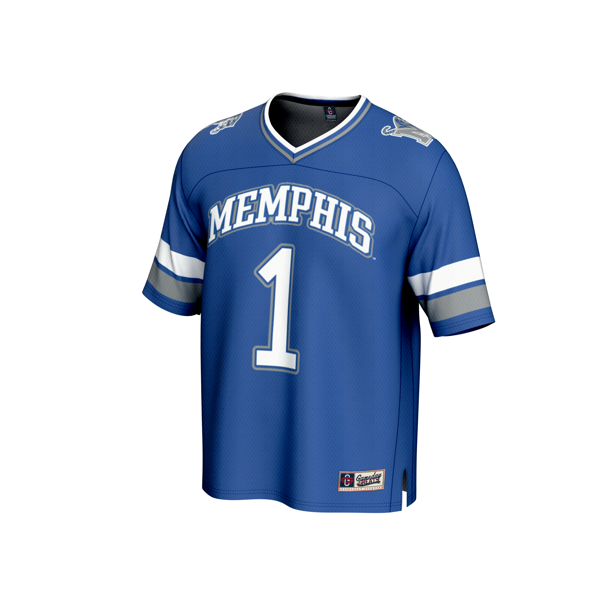 #1 Memphis Tigers GameDay Greats Youth Collegiate Football Fashion Jersey - Royal