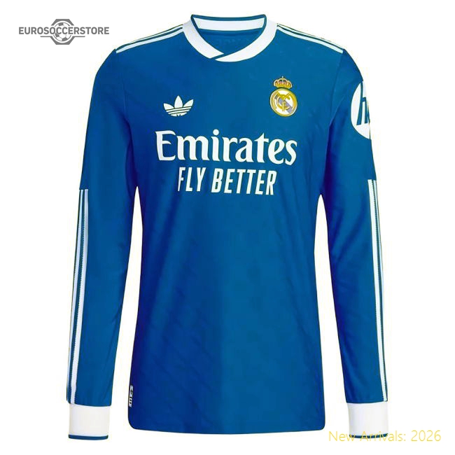 Premium-grade 2025-2026 Real Madrid Authentic Long Sleeve Third Jer