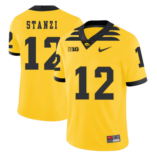official Men's None Ricky Stanzi #12 Yellow 2024 Football Jersey