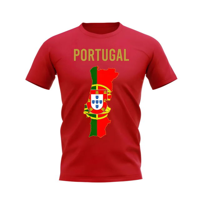 Portugal Map T-Shirt (Red) Performance Worldcup Premium
