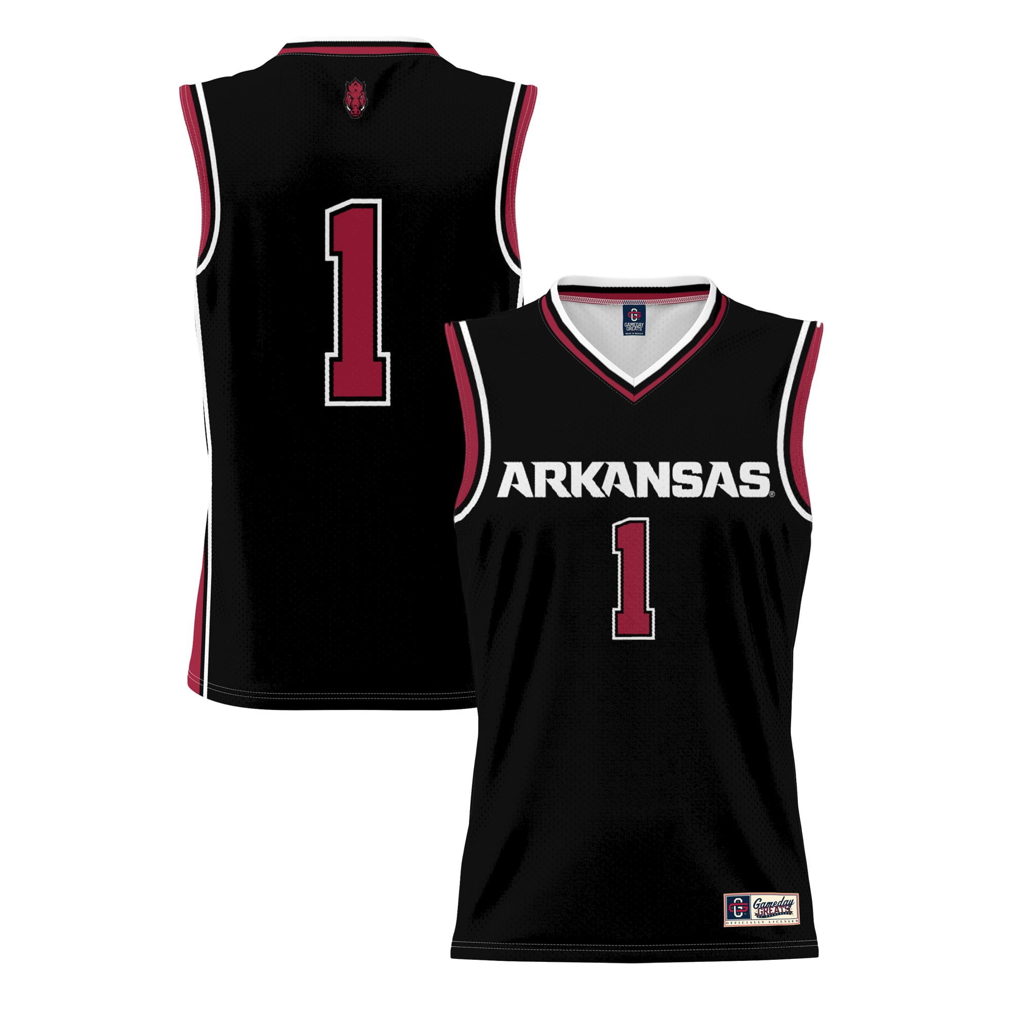 #1 Arkansas Razorbacks GameDay Greats Youth Lightweight Basketball Jersey - Black