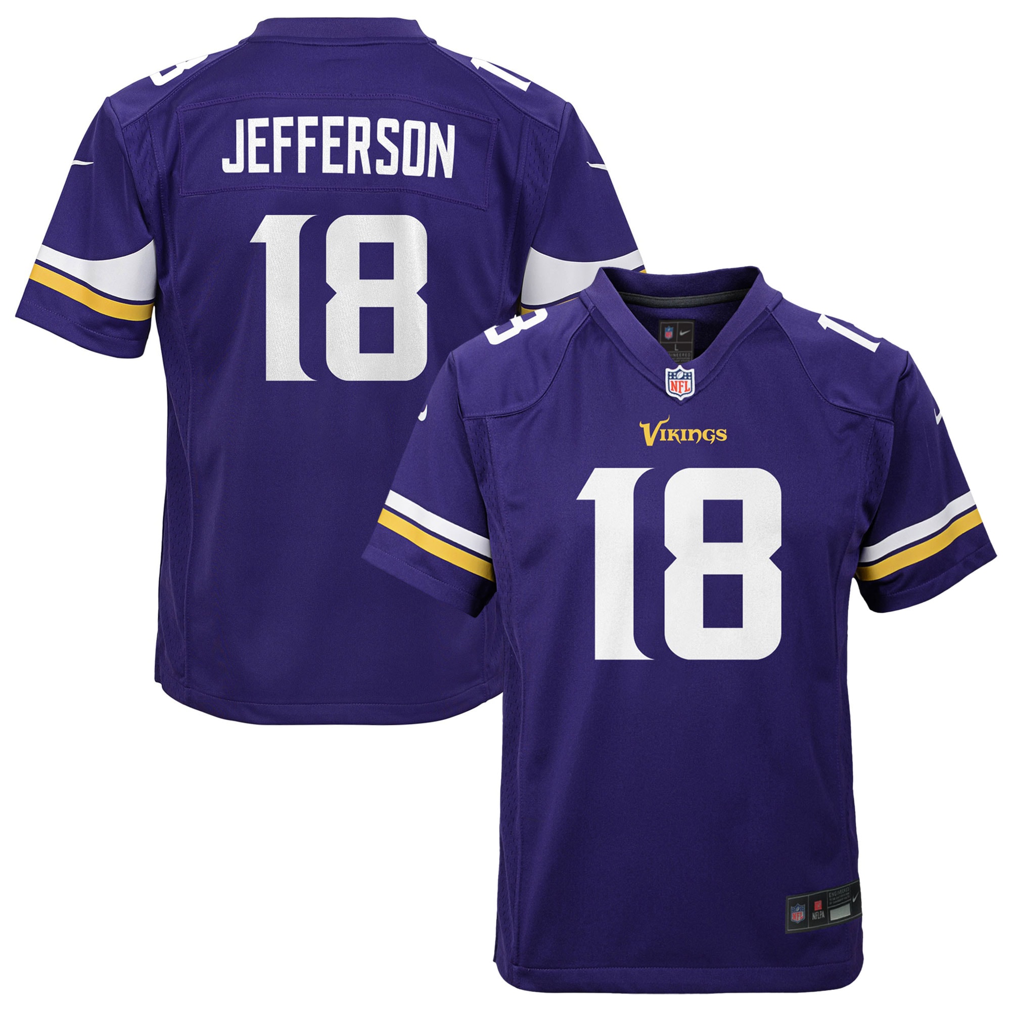 [SJH] Women's Justin Jefferson #18 Minnesota Vikings Game Jersey - Purple