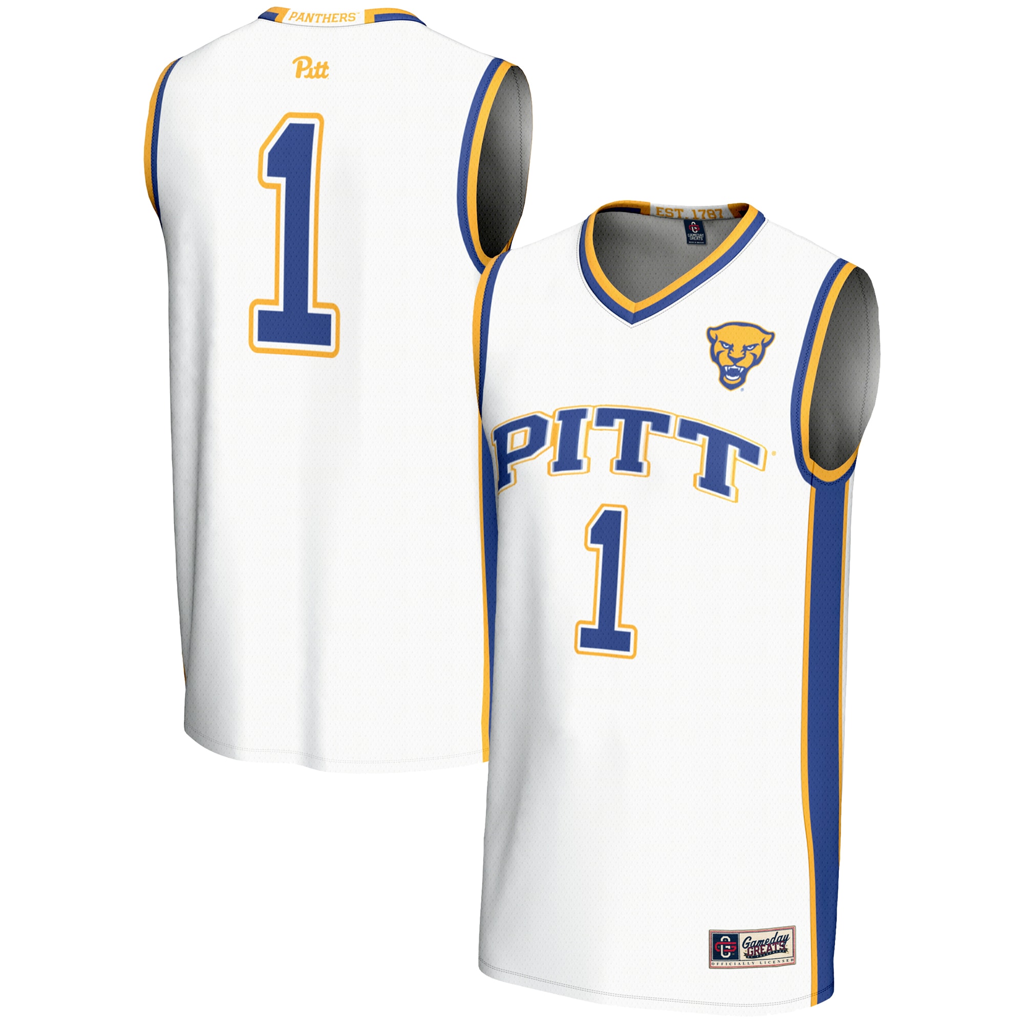 [NJP] Youth Pitt Panthers GameDay Greats Lightweight Basketball Jersey - White