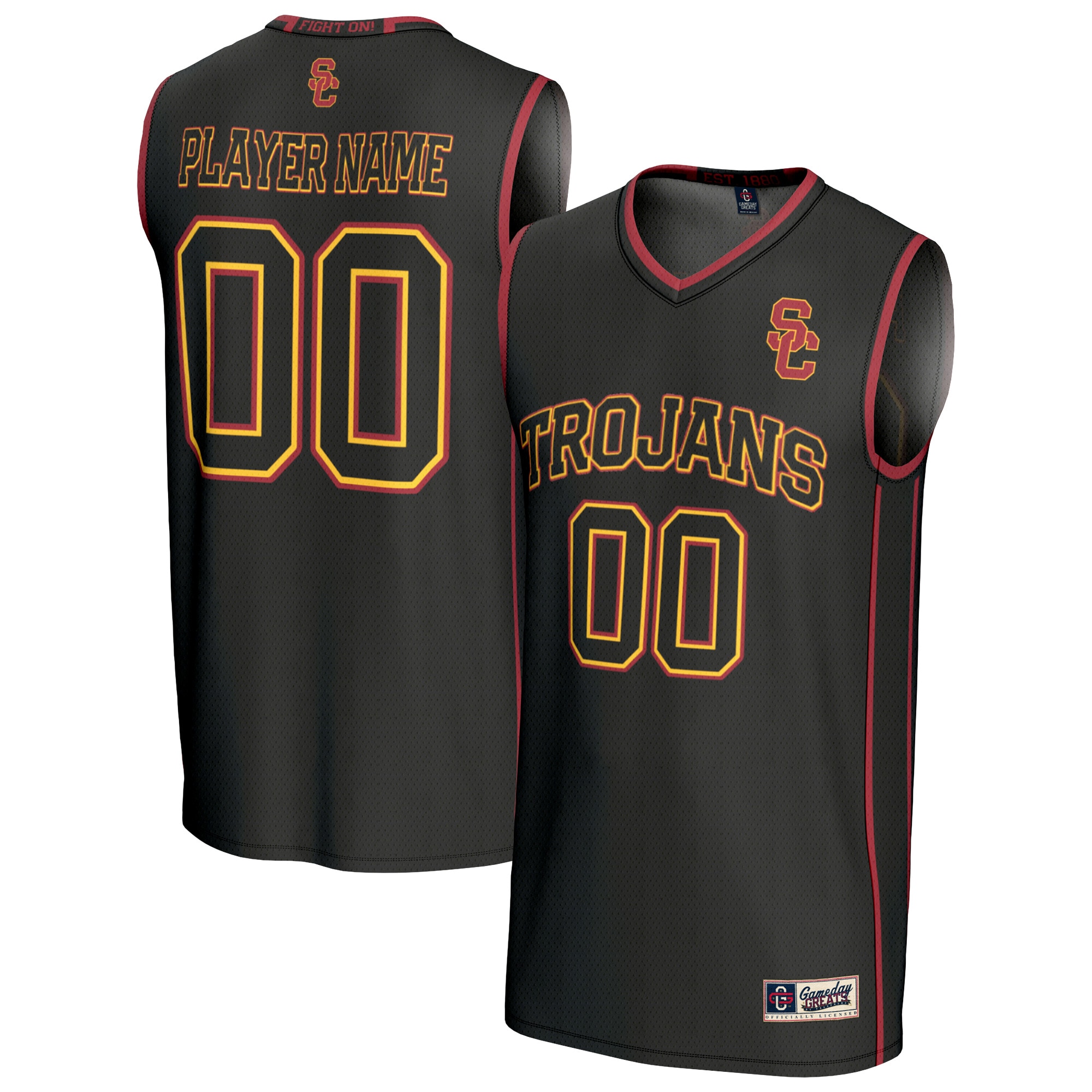 [NJP] USC Trojans GameDay Greats Unisex Lightweight Collegiate Women's Basketball NIL Pick-A-Player Fashion Jersey - Black
