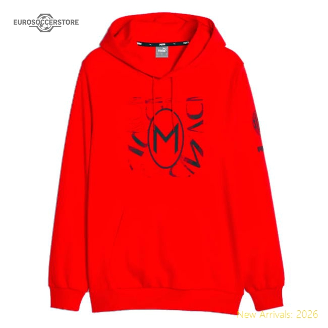 Excellent 2023-2024 Ac Milan Ftblcore Graphic Hoody (red)