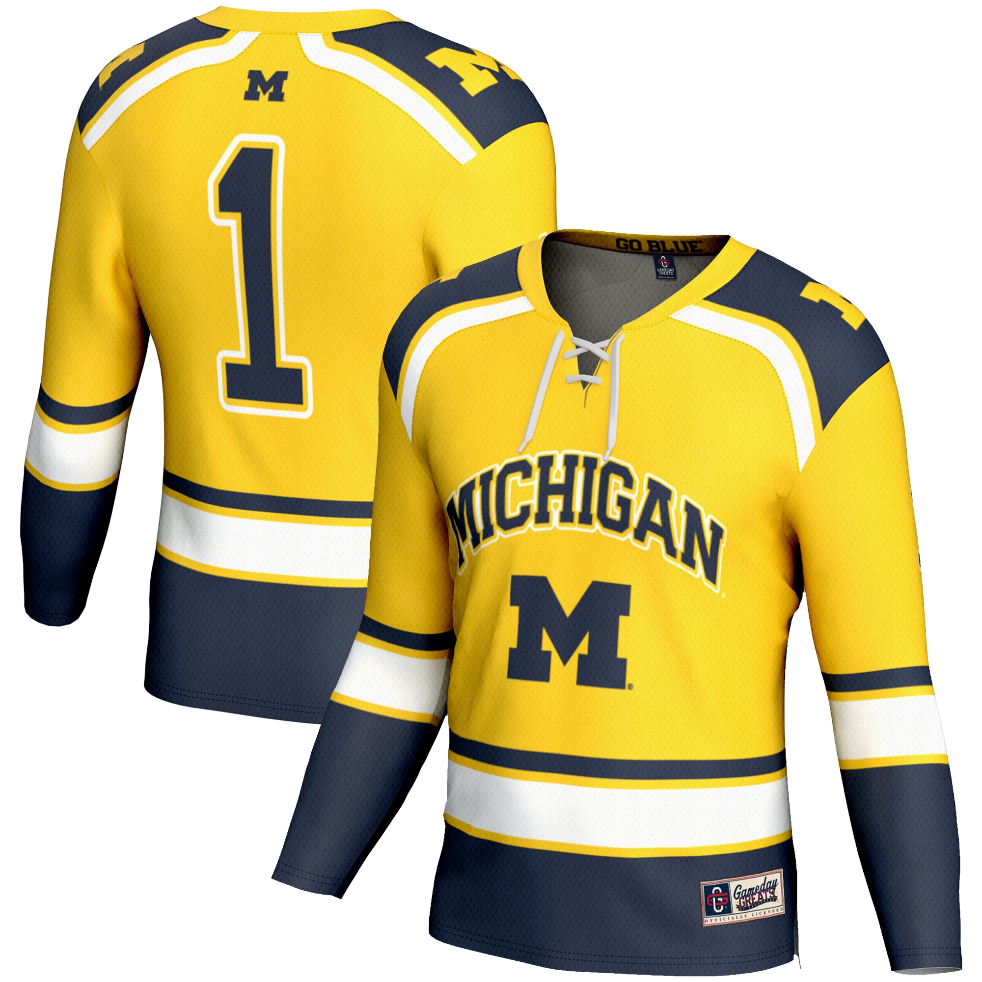 [NJP] Michigan Wolverines GameDay Greats Hockey Jersey - Maize