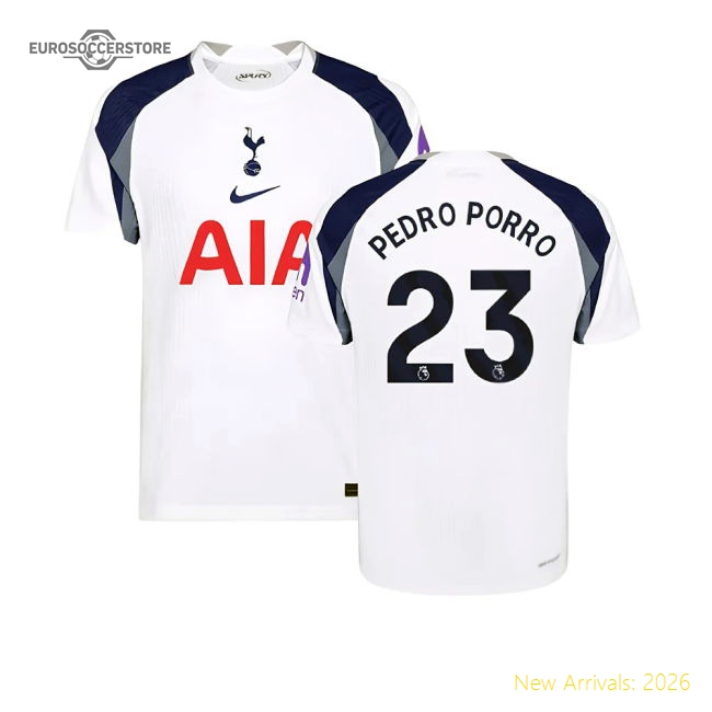 Official 2025-2026 Tottenham Hotspur Authentic Home Shirt (pedro