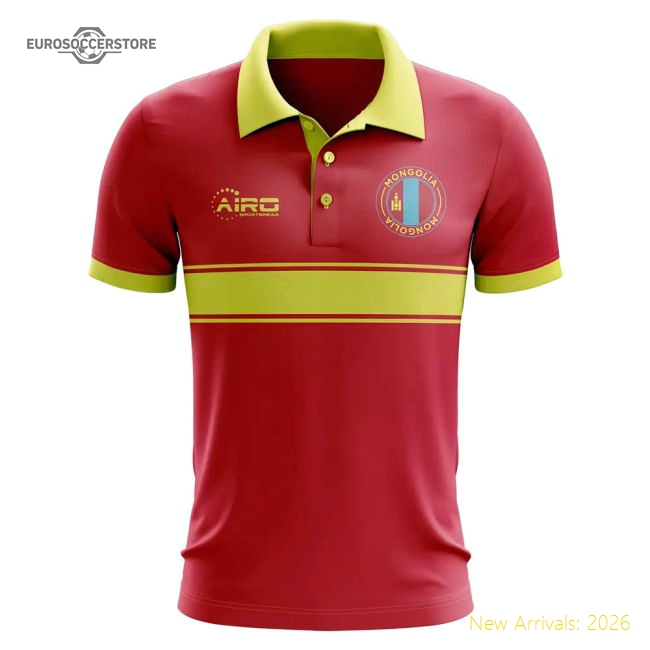 Mongolia Concept Stripe Polo Shirt (red) - Supporter Edition