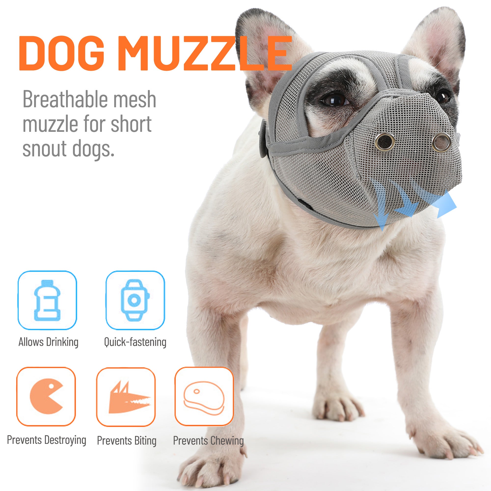 Frenchie Muzzle - Safe Mouth Cover For Enhanced Safety Dog Supplies