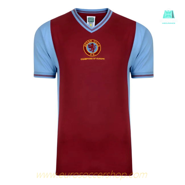 Score Draw Aston Villa 1982 Champions of Europe Retro Football Shirt