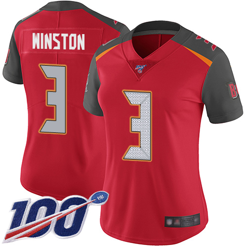 NFL T B Buccaneers #3 Jameis Winston Limited Red Jersey - Fan Favorite