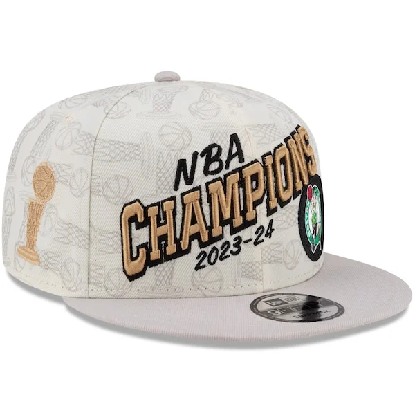 Boston Celtics New Era 2024 NBA Finals Champions Locker Room 9FIFTY Snapback Hat - Cream