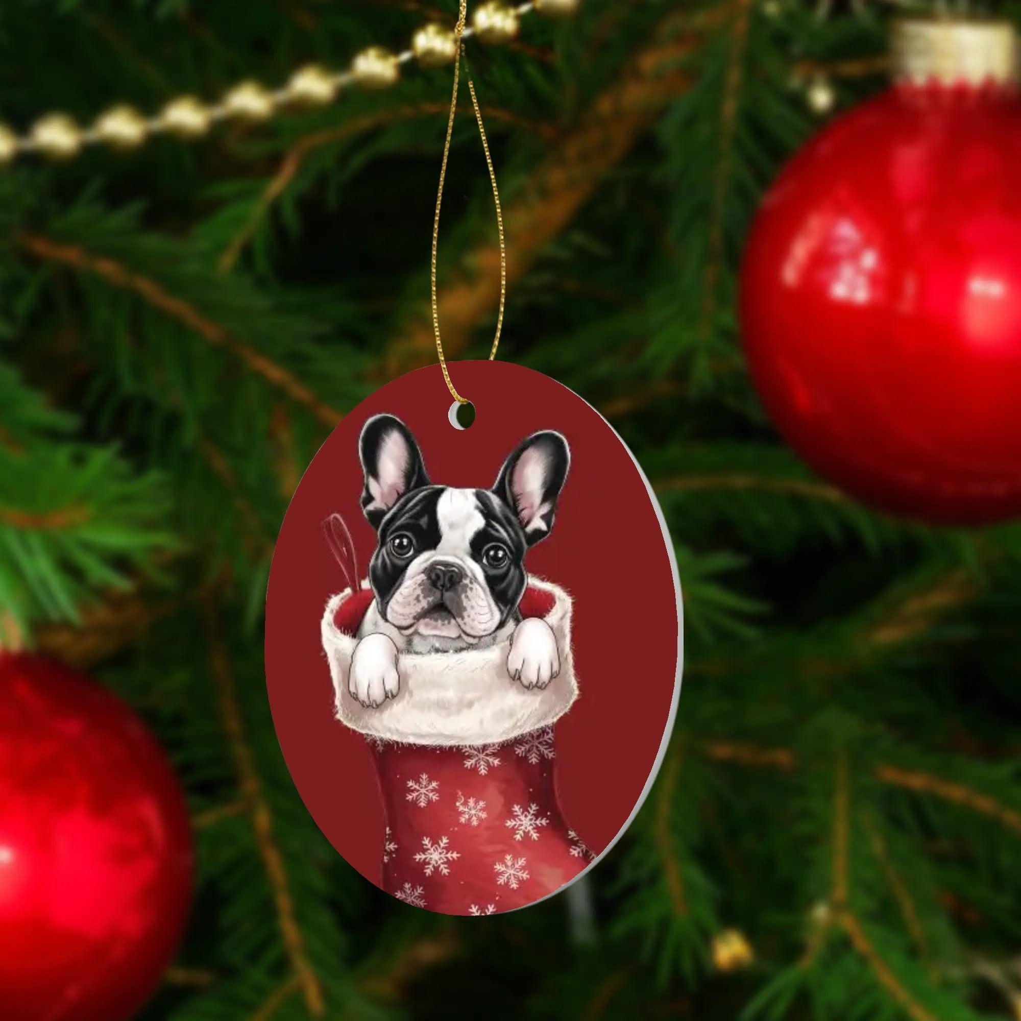 Trendy Rowdy - Christmas Ornaments for French Bulldog Lovers Premium