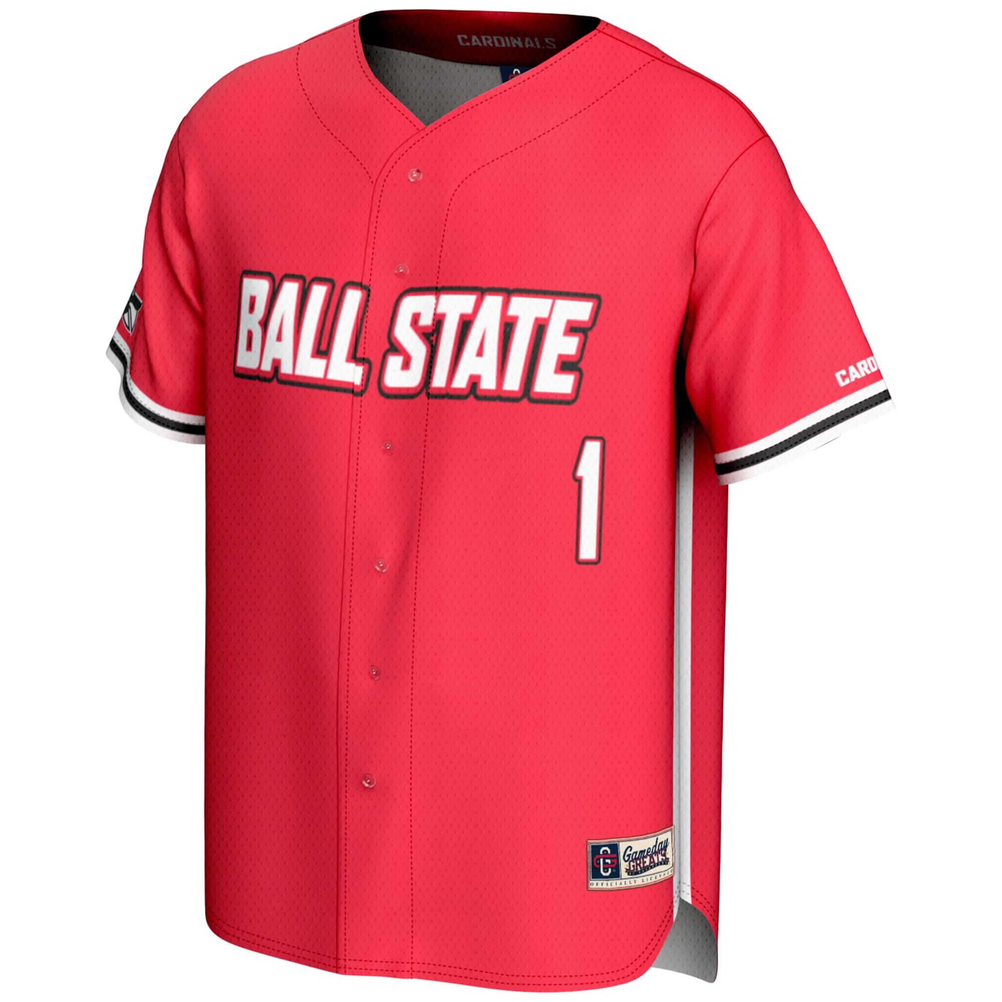 [DDG] Ball State Cardinals GameDay Greats Lightweight Baseball Fashion Jersey - Cardinal