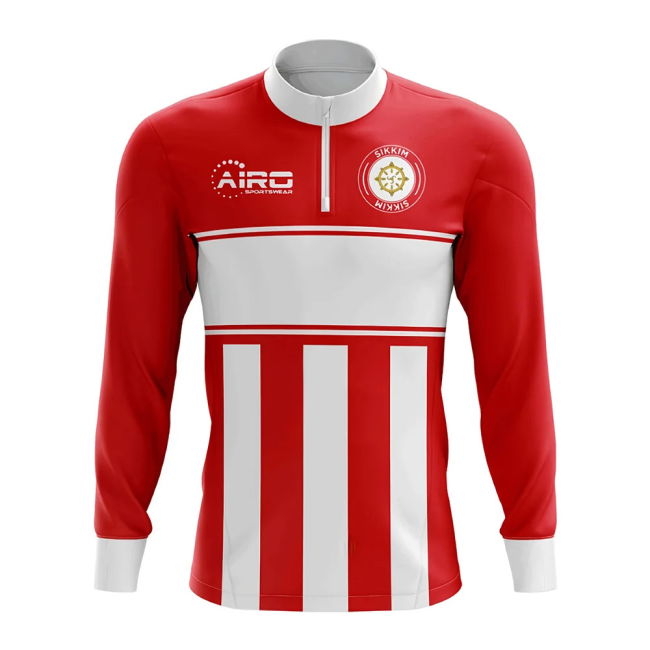 Soccer Sikkim Concept Football Half Zip Midlayer Top (Red-White)