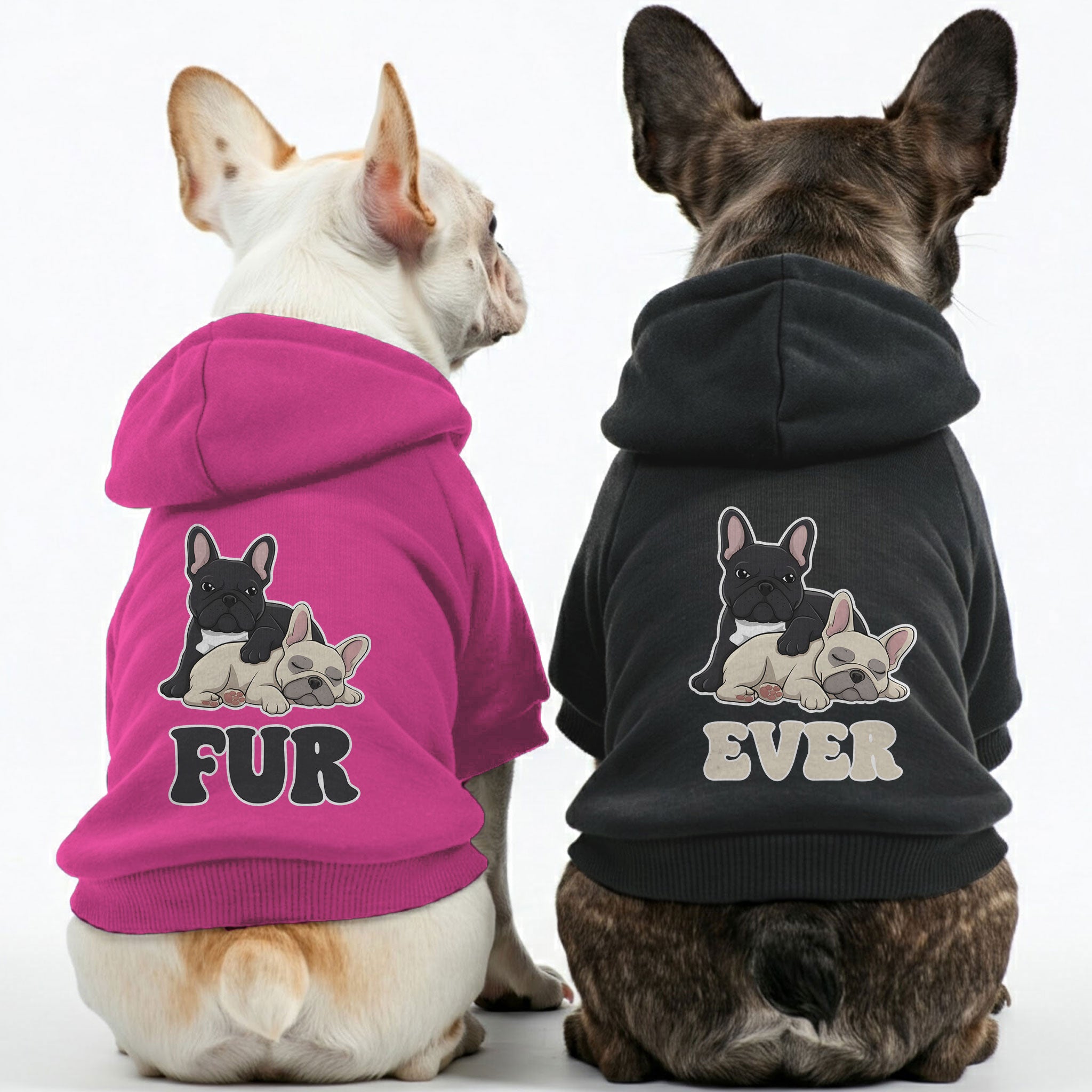 FUREVER ( FOREVER ) - Matching French Bulldog Hoodies – Stylish, Cozy & Personalized!