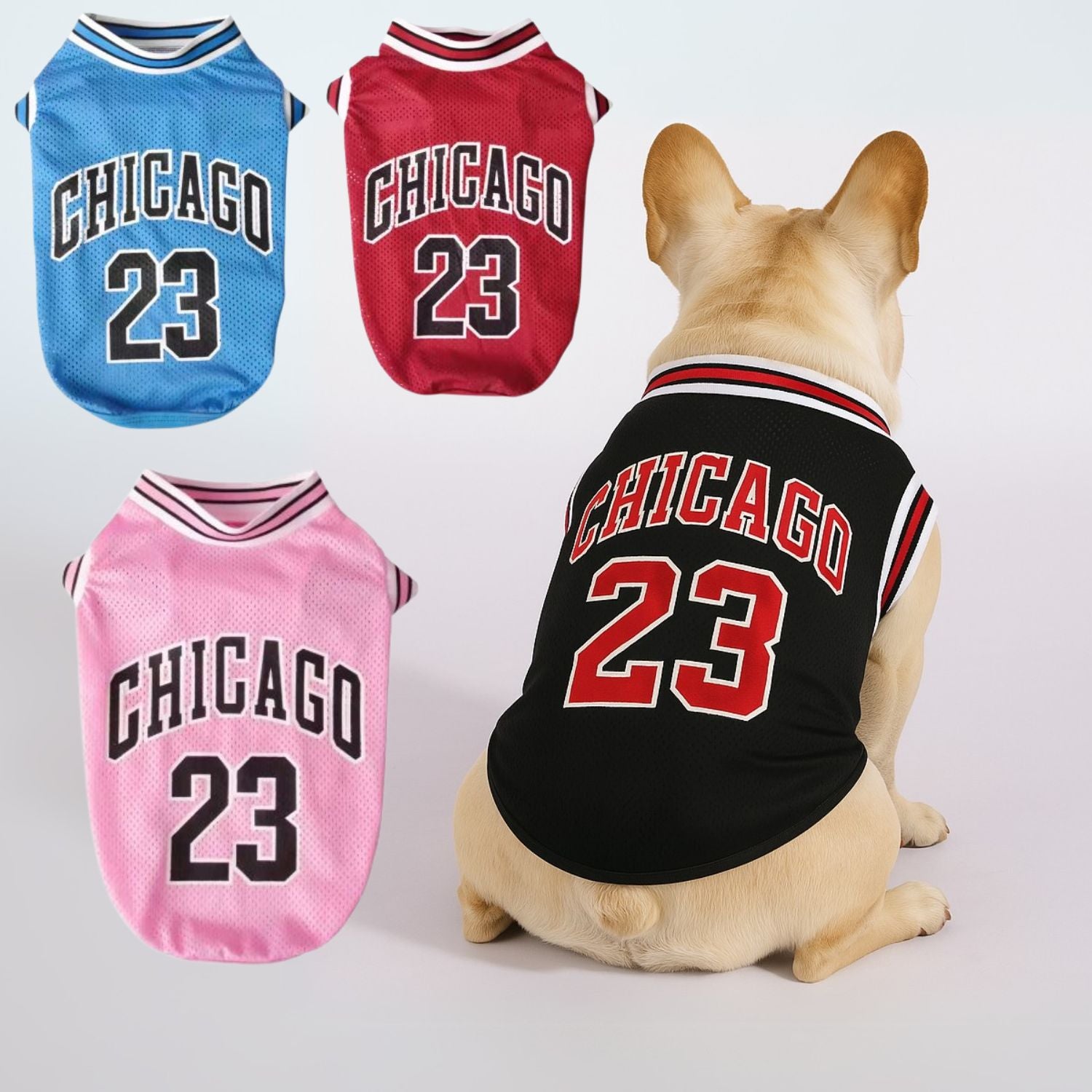 Fashion-Forward Frenchie Mesh Dog Basketball Jersey – Breathable Summ...
