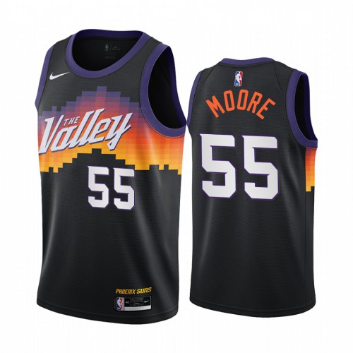 Nike Phoenix Suns #55 ETwaun Moore Black Youth NBA Swingman 2020-21 City Edition Jersey Youth