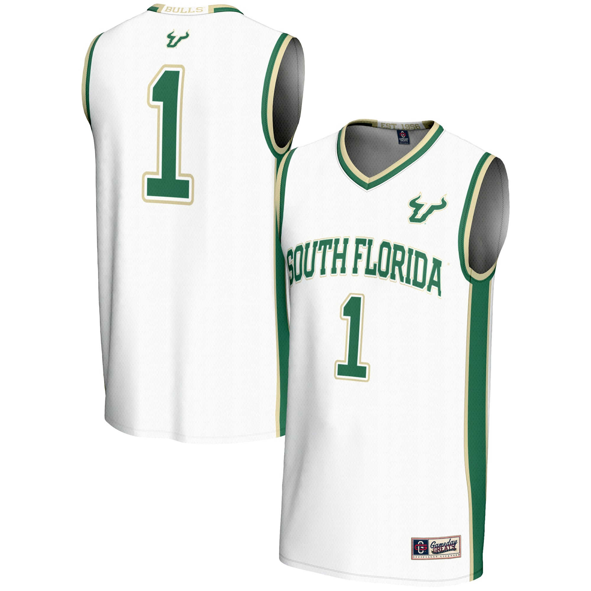 #1 South Florida Bulls GameDay Greats Youth Lightweight Basketball Jersey - White