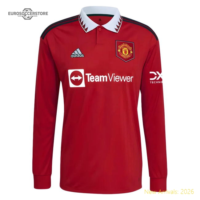 Official 2022-2023 Man Utd Long Sleeve Home Shirt - Premium Quality