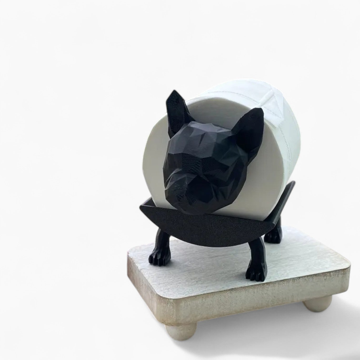 Fashion-Forward Tissudog Frenchie Tissue Holder Statue – Black White ...