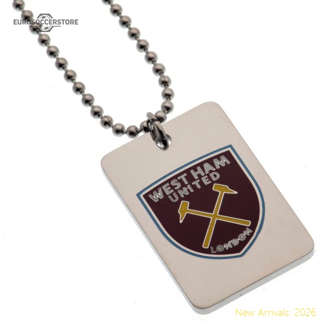 Premium West Ham United Fc Enamel Crest Dog Tag & Chain - Premium