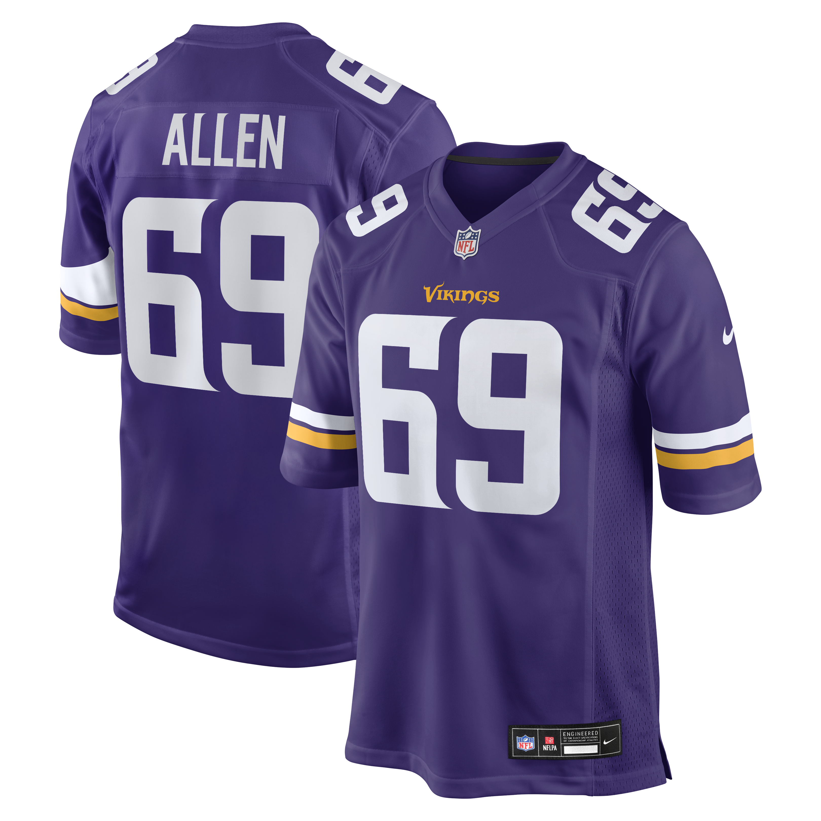 [LK] Jared Allen Minnesota Vikings Retired Player Game Jersey - Purple