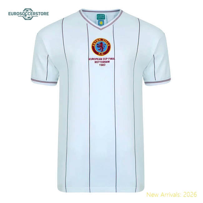 Score Draw Aston Villa 1982 Euro Final Retro Football Shirt