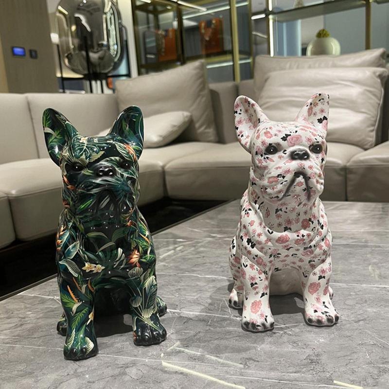 Trendy Chromabulldog Vibrant Frenchie Figurines Resin Statue for French