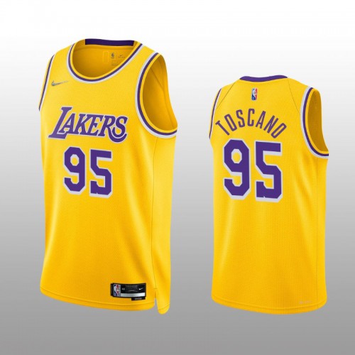 Gold Nike Angeles Lakers #95 Lakers Jersey - Polyester Premium Quality