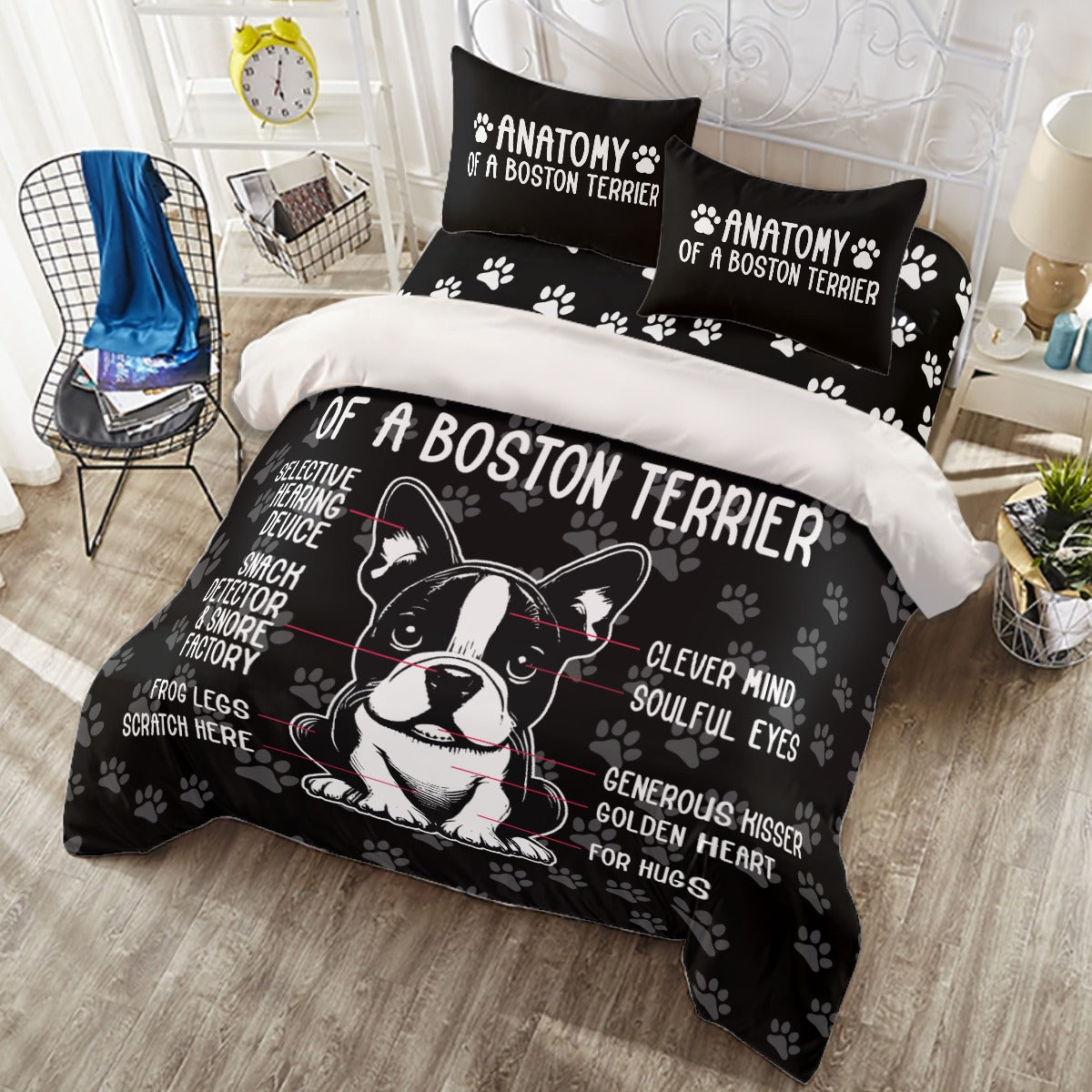 Stylish Willow - Duvet Cover Set For Boston Terrier Lovers as a Gift