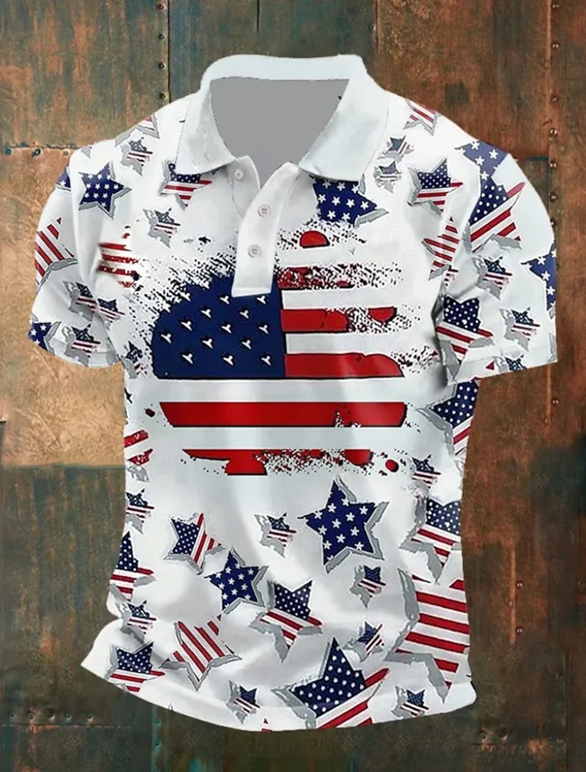 Men's American US Flag America's 250th Anniversary T Shirt Short