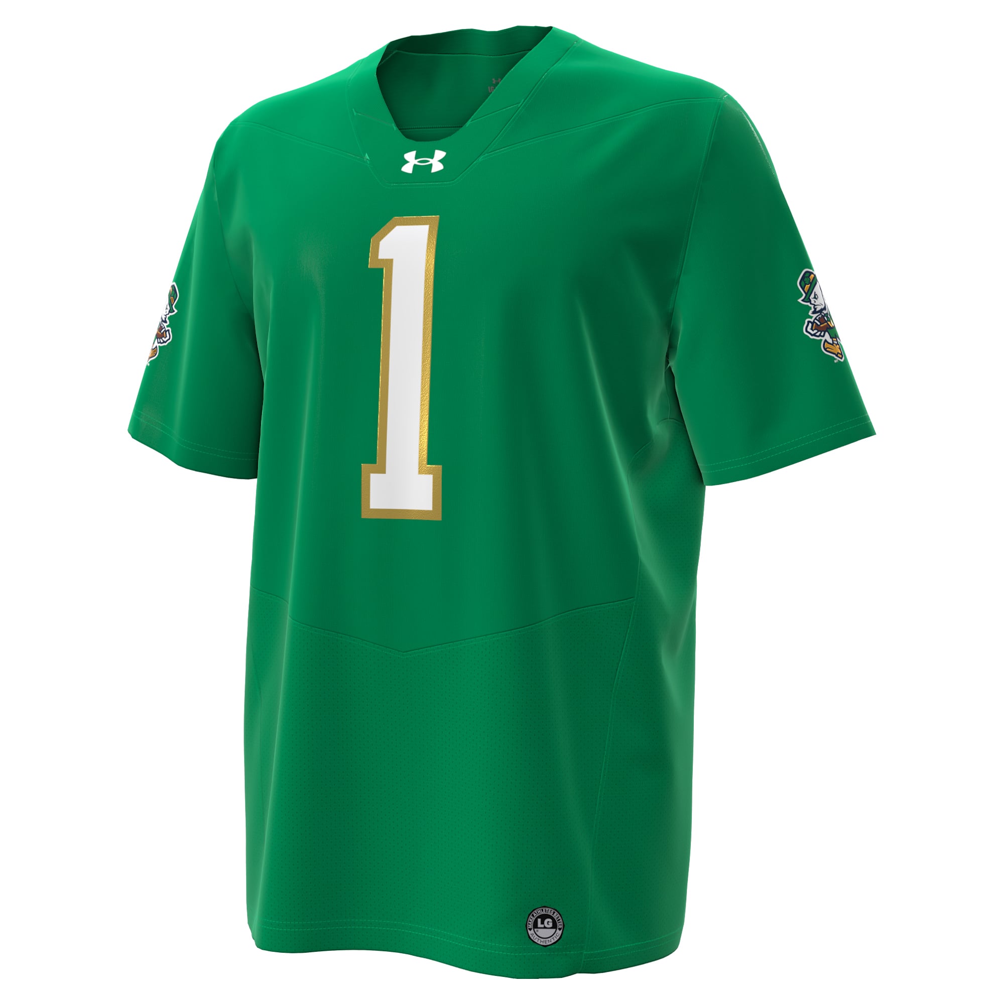 Men's #1 Kelly Green Notre Dame Fighting Irish Irish Wear Green Football Jersey