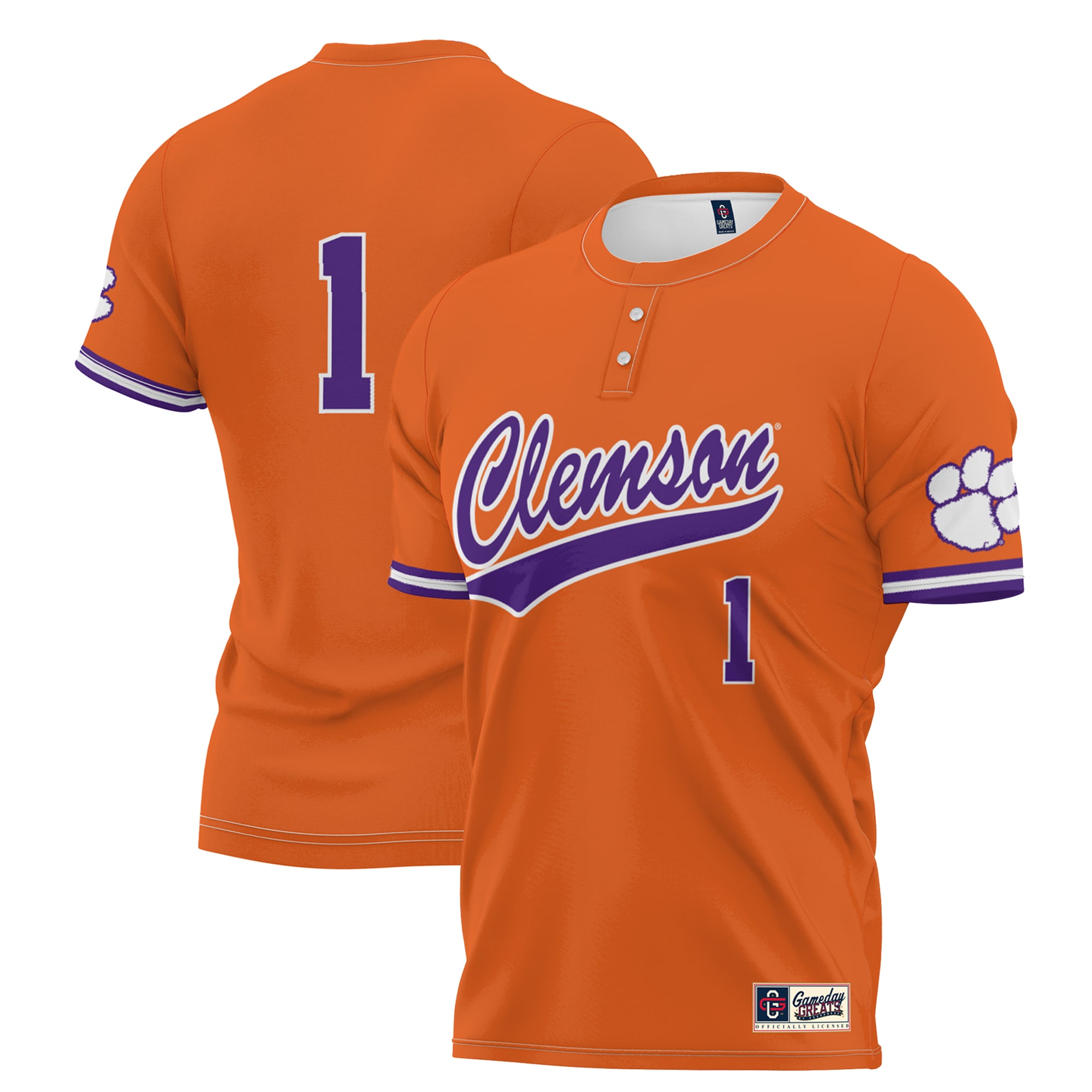 [NJP] Women's Clemson Tigers GameDay Greats Lightweight Softball Jersey - Orange