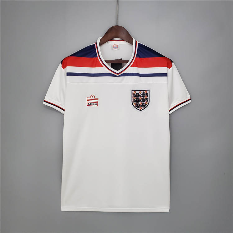 1982 England Home WhiteRed Retro Soccer Jersey Football Shirt -