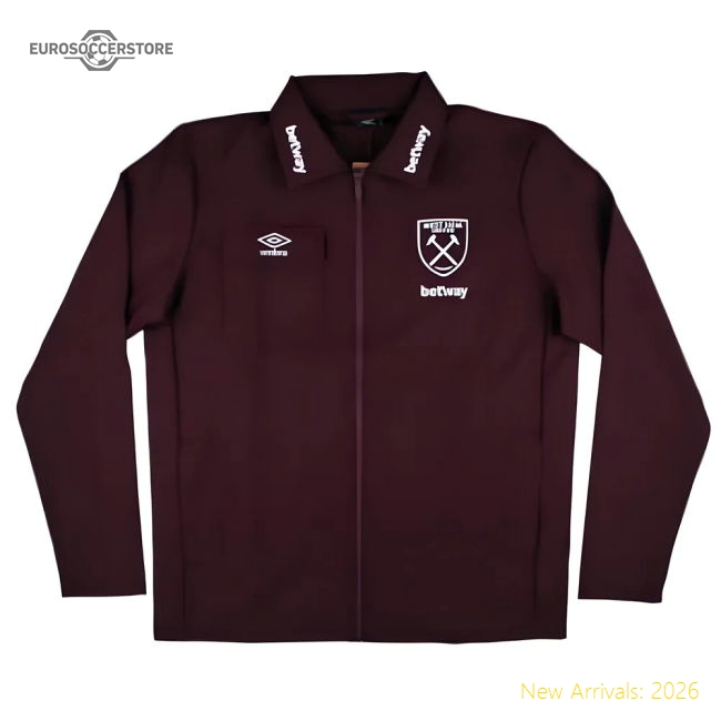 High-quality 2024-2025 West Ham Presentation Jacket (wine)