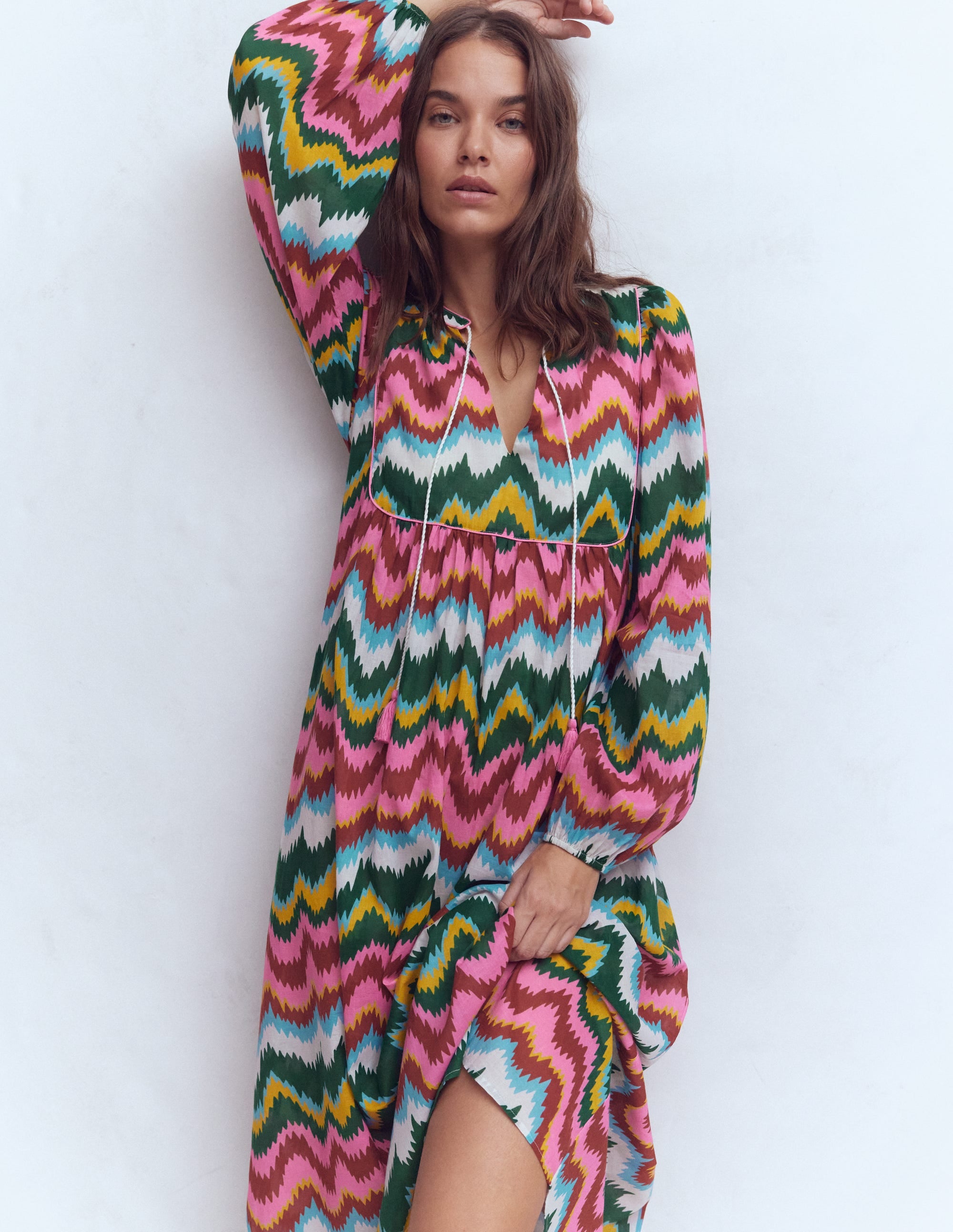 Boho Tie Neck Kaftan