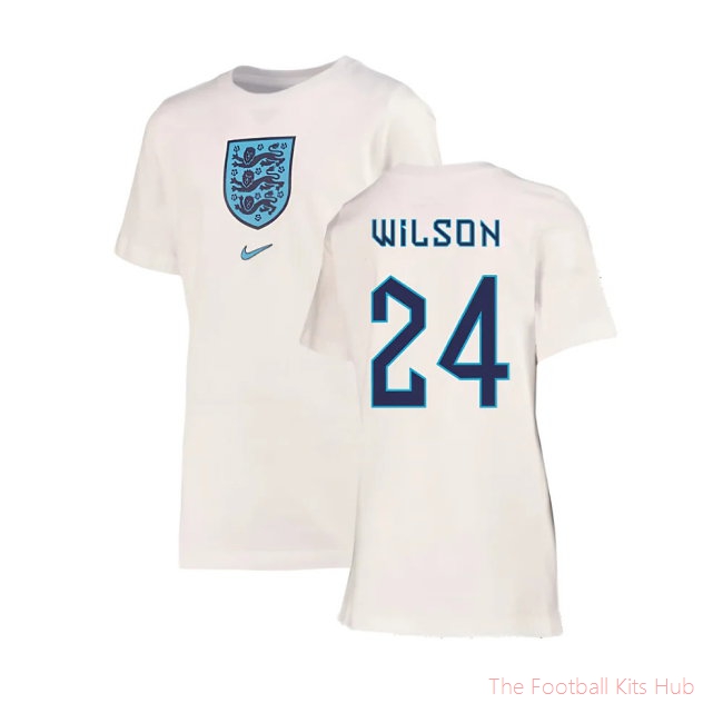 2022-2023 England Crest Tee (White) - Kids (Wilson 24)
