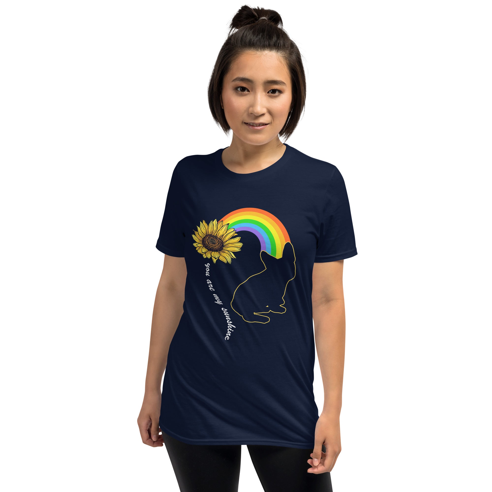 Street-Ready Rainbow Frenchie - Unisex T-shirt for Casual Outings