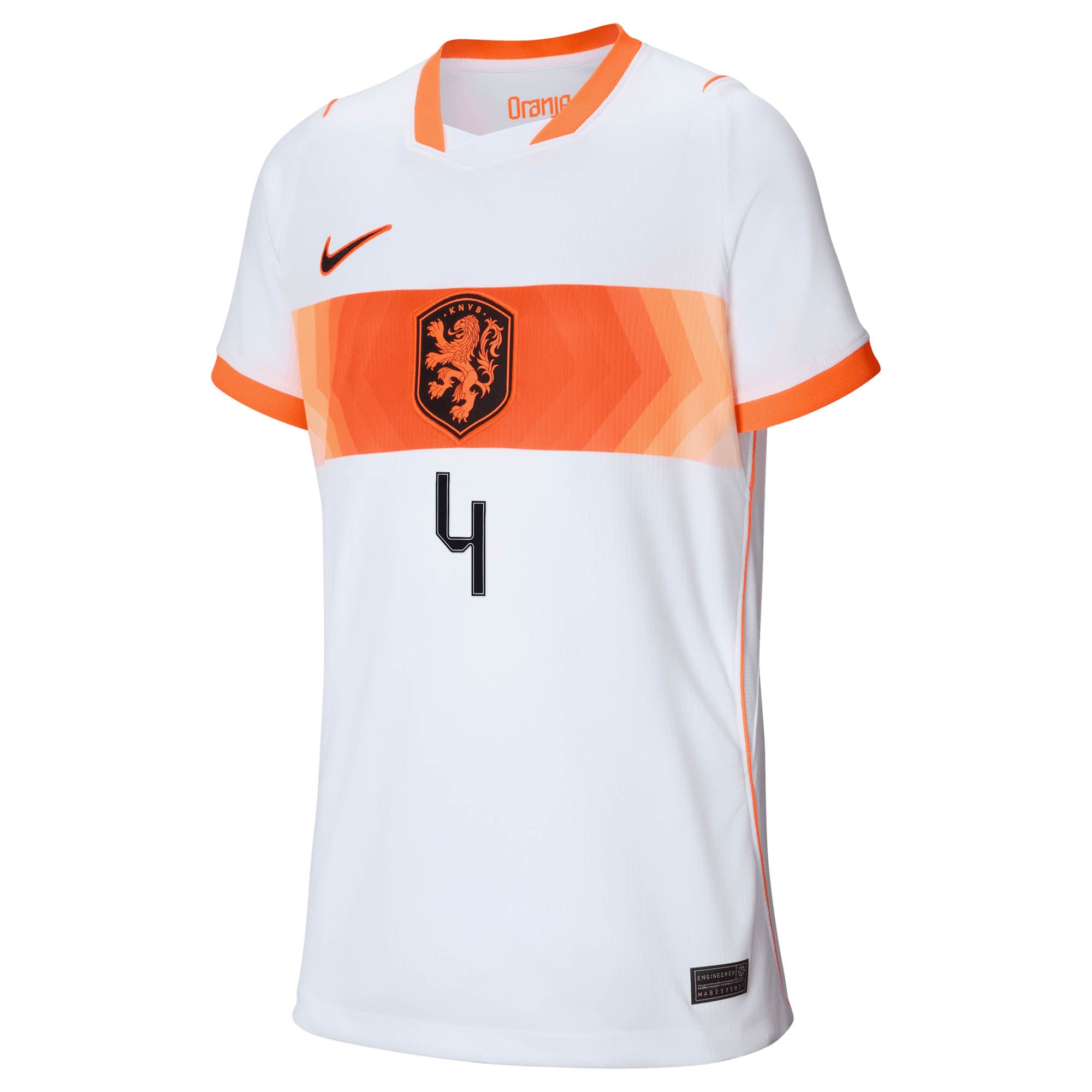 [JED] Virgil van Dijk Netherlands National Team Youth 2026 Away Stadium Replica Jersey - White