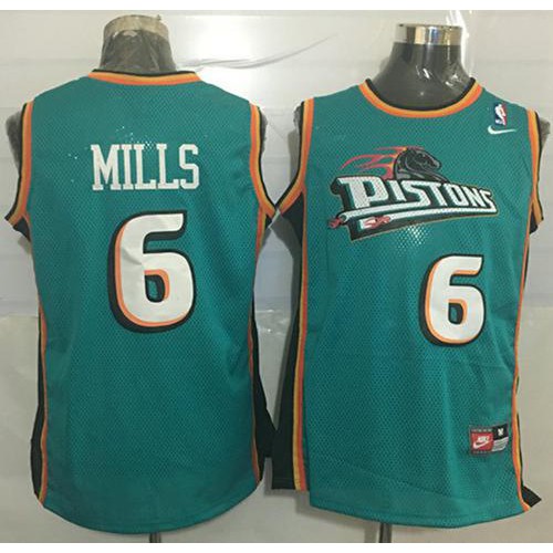 Detroit Pistons #6 Terry Mills Green Nike Throwback Stitched NBA Jersey Mens
