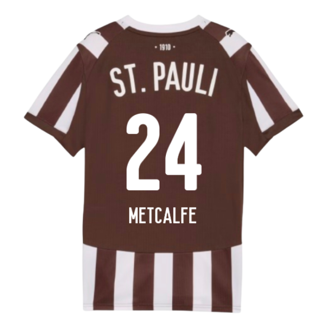 Football St Pauli Home Shirt Kids Metcalfe #24 Pro Series Loyal 20...