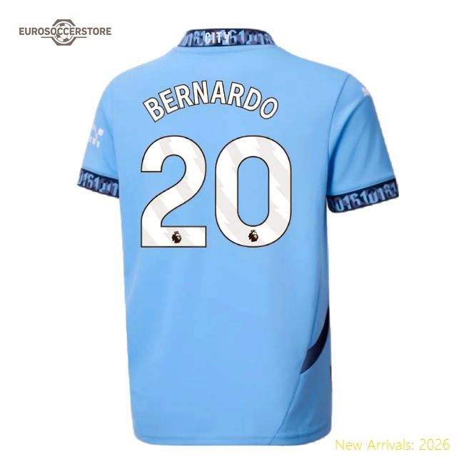 Breathable Man City Kids Jersey Bernardo 2024-2025 Drycell