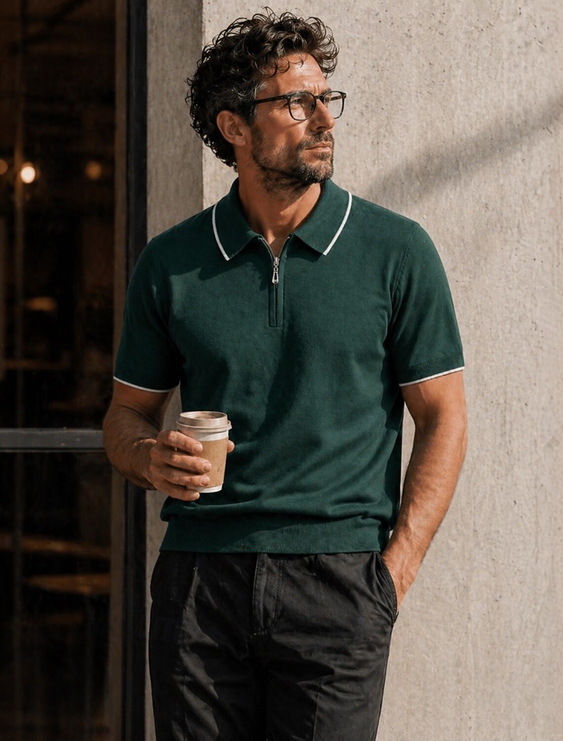 SoftFade™ Men's Polo Shirts 100% Cotton Acid Wash Shirt Casual Holiday Lapel Short Sleeve Fashion Basic Plain Vintage Distressed Summer Spring Dark Brown Black Light Green Navy Blue Light Purple