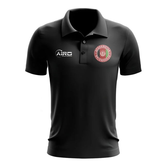 World-Class Championship Afghanistan Football Polo Shirt (Black)