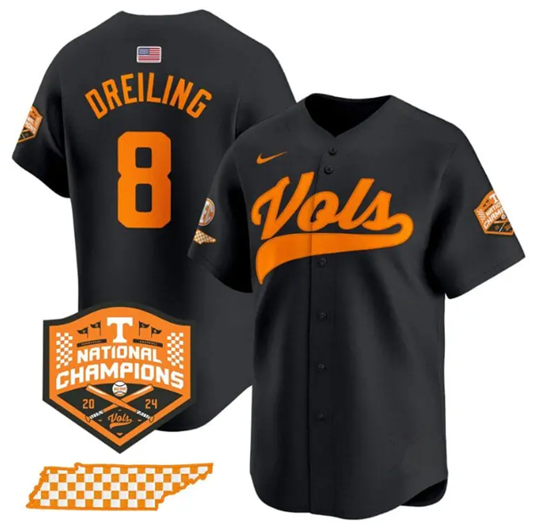 Men's None Black 2024 alternate jersey Dylan Dreiling #8 authentic