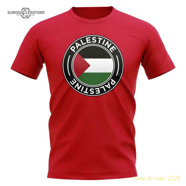 Palestine Football Badge T-Shirt (Red)